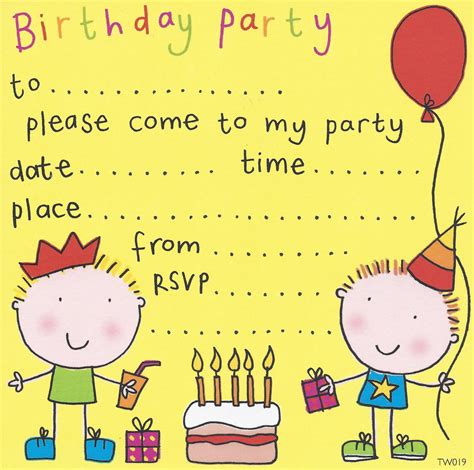 childrens party invite template